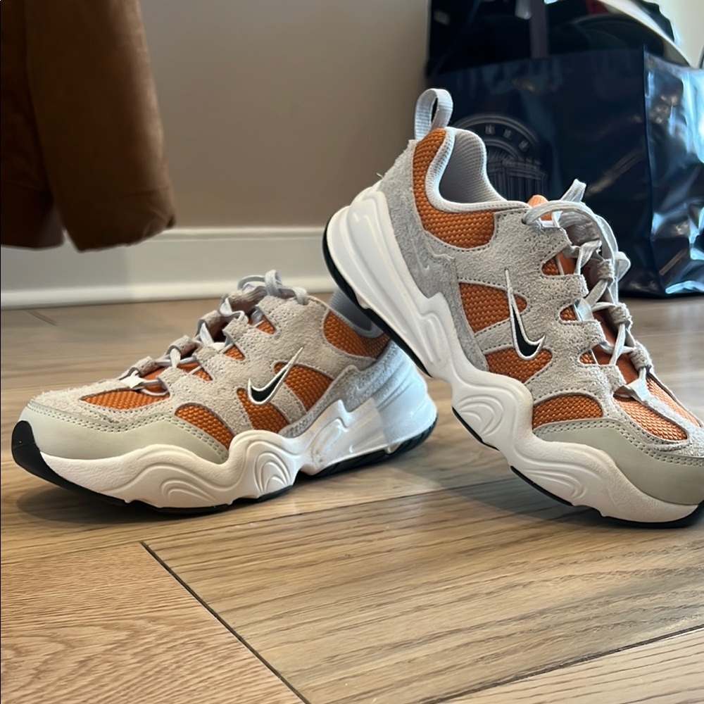 Nike womens Orange and Gray Sneakers- like new